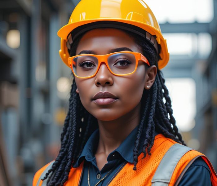 Confident Woman in Construction_ Safety First